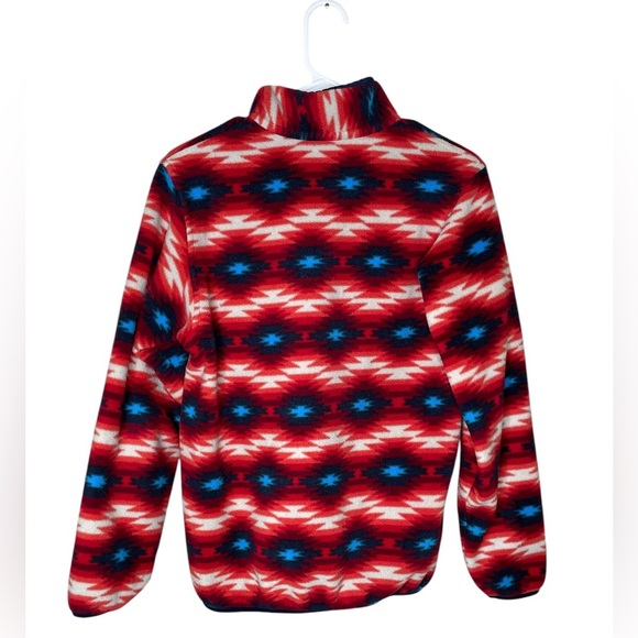 Patagonia Synchilla Red White Wild Desert Size Medium Snap-T Fleece Pullover - Picture 2 of 8